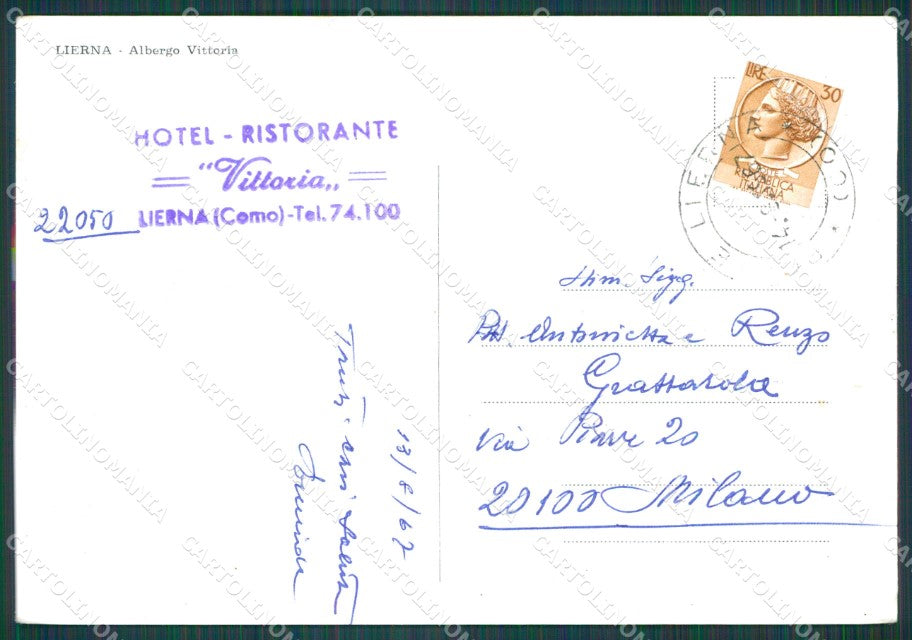 Lecco Lierna Lago di Como Foto FG cartolina KB4479 – retro