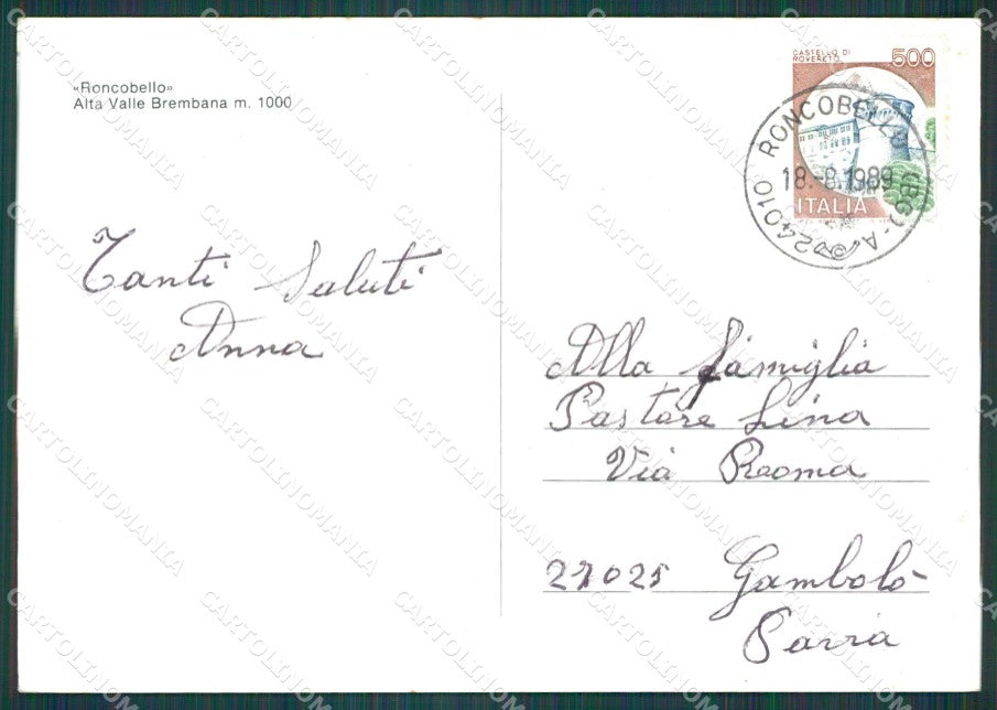 Bergamo Roncobello Foto FG cartolina KB4487 – retro