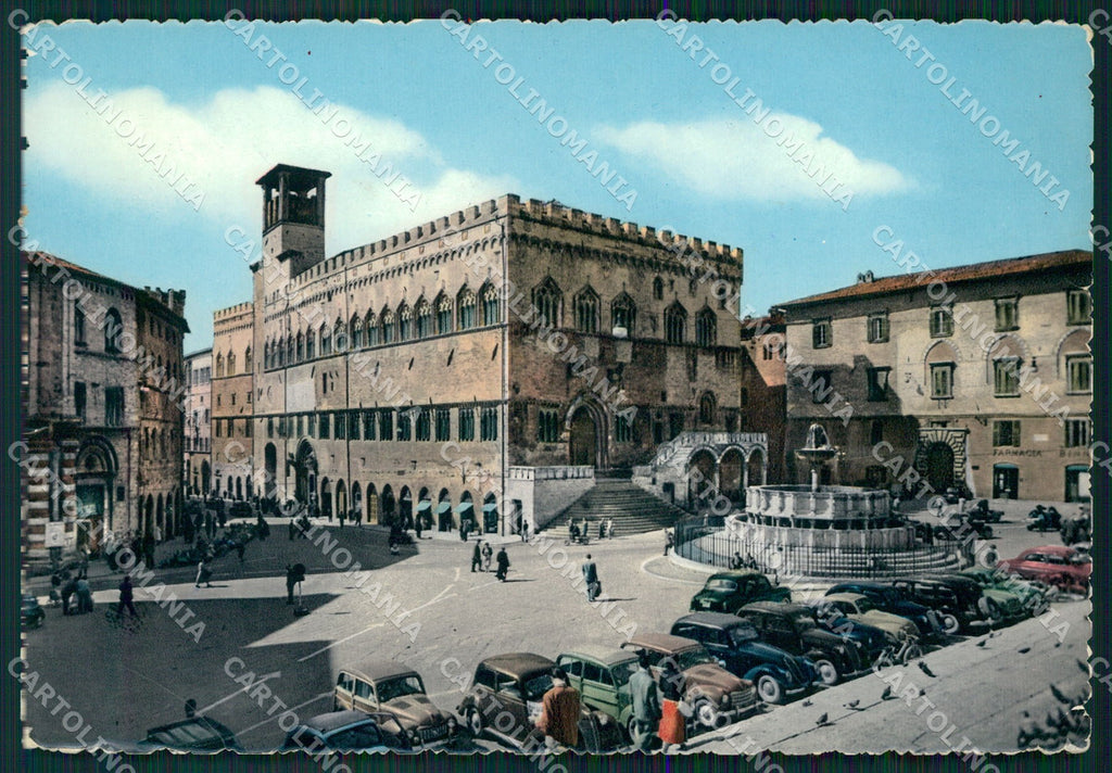 Perugia Città Comune Auto PIEGHE FG Foto cartolina KB4536 – fronte