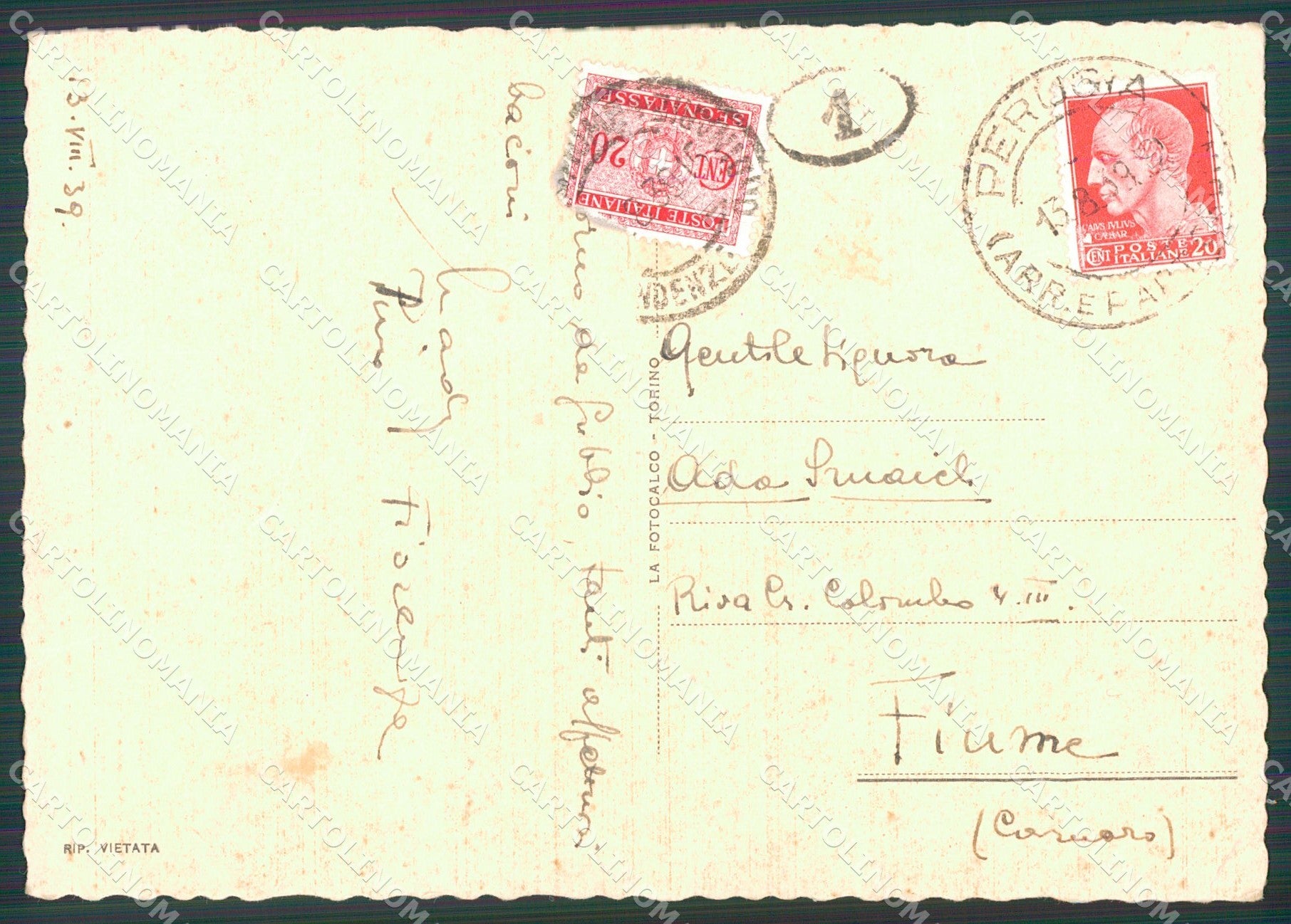 Perugia Città PIEGHINA FG cartolina KB4542 – retro