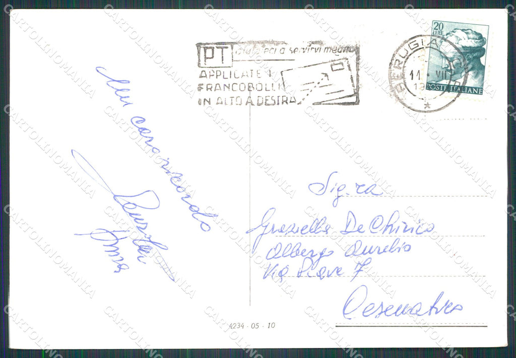 Perugia Città Monteluce PIEGHINA FG Foto cartolina KB4578 – retro