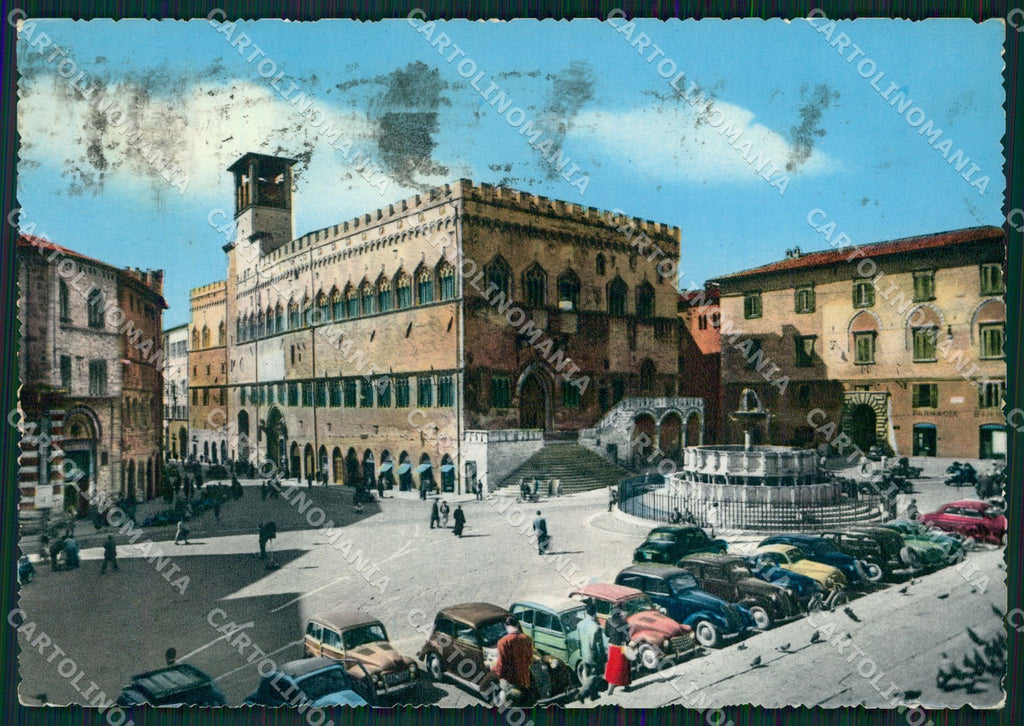 Perugia Città Auto PIEGA FG Foto cartolina KB4587 – fronte