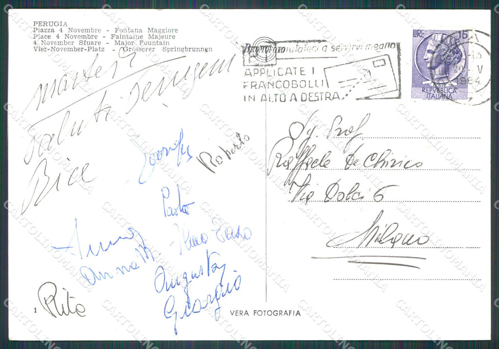 Perugia Città Auto FG Foto cartolina KB4663 – retro