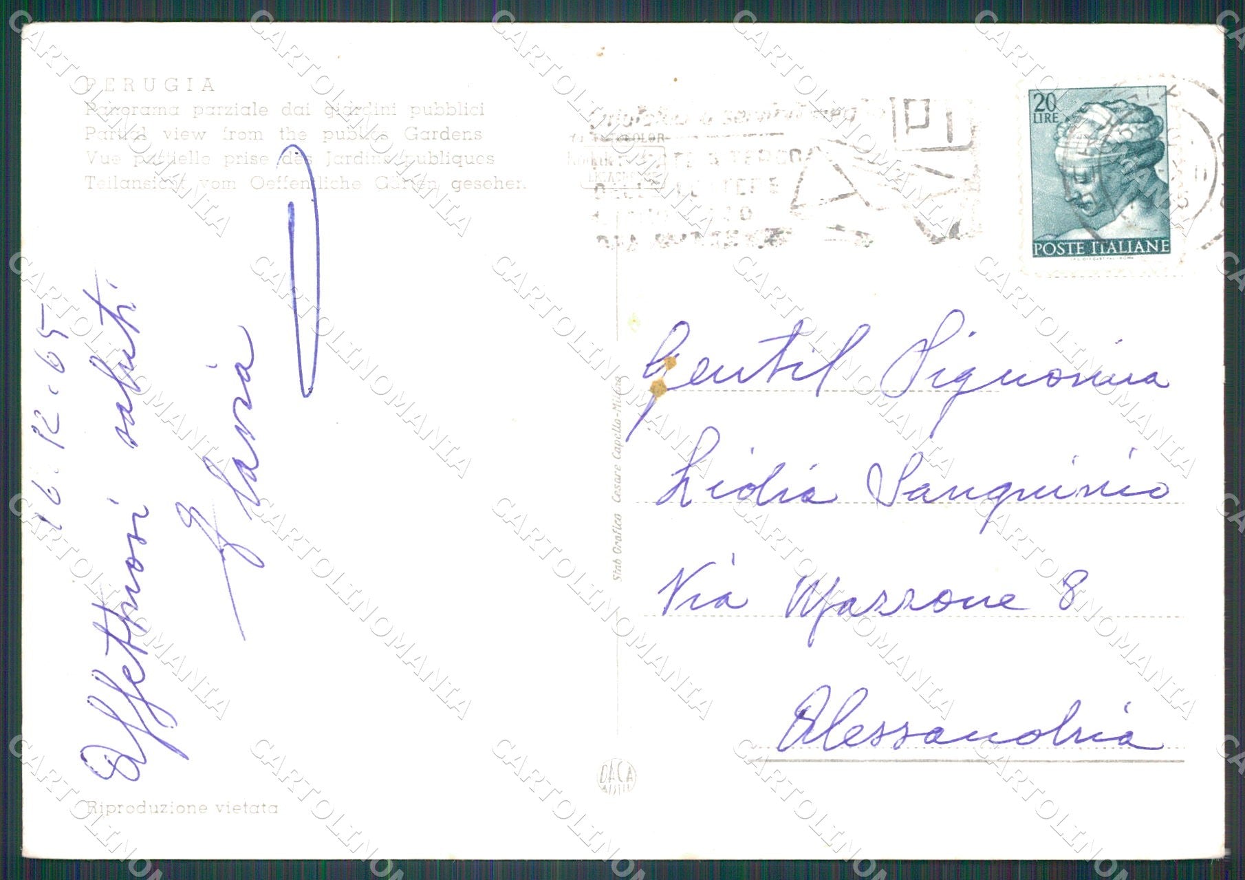 Perugia Città Auto FG Foto cartolina KB4668 – retro