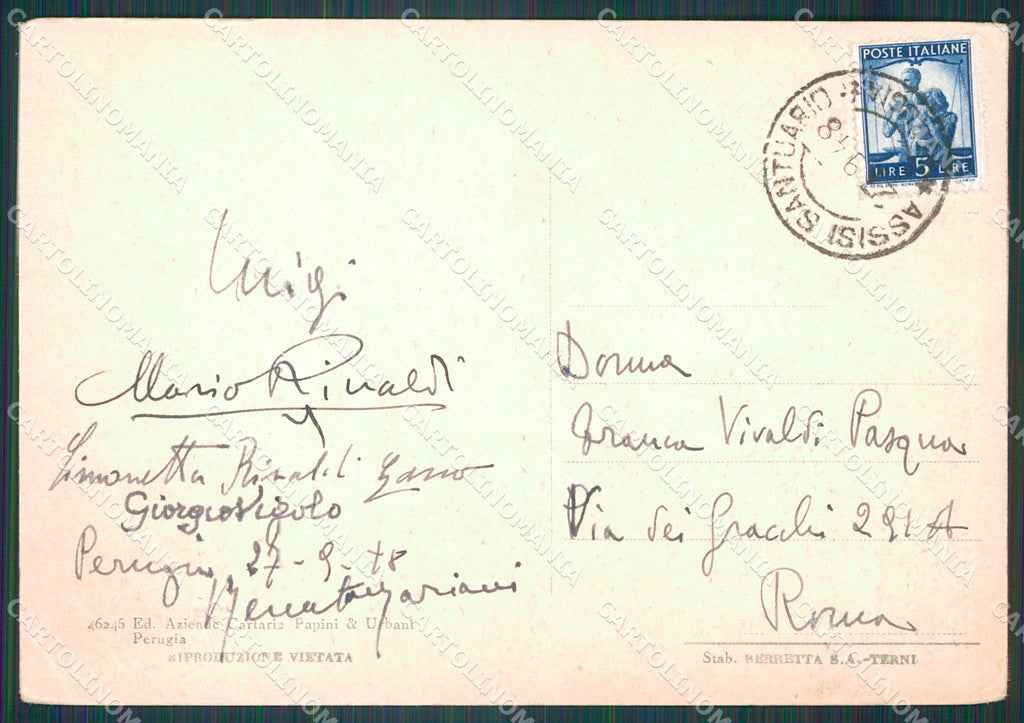 Perugia Città MACCHIA FG cartolina KB4719 – retro
