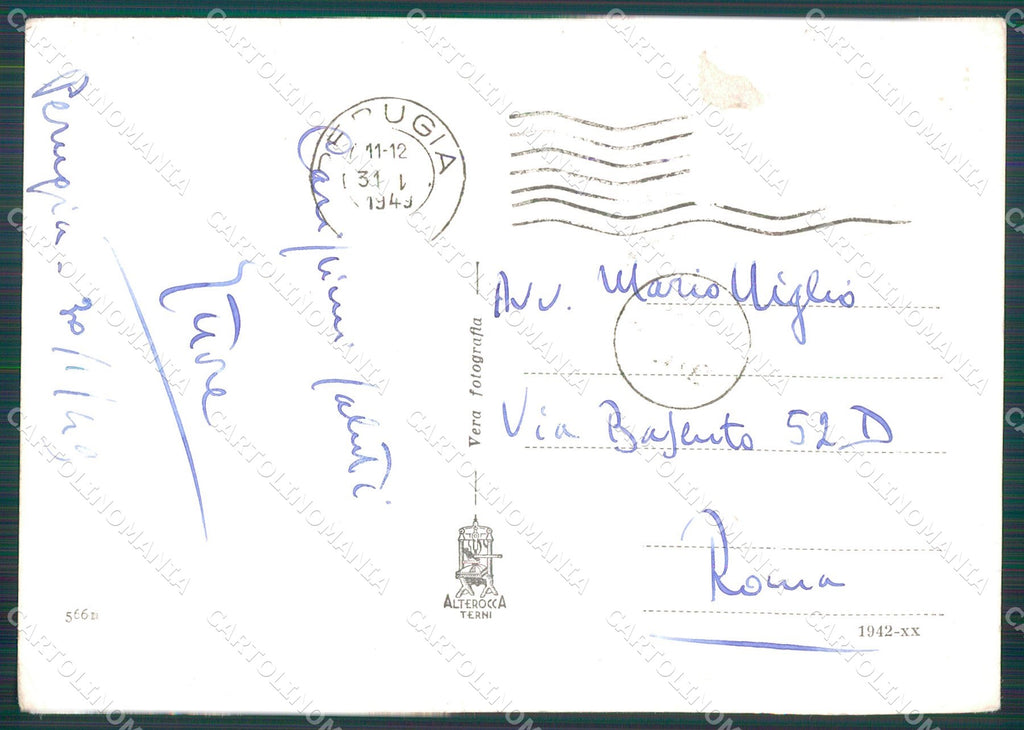 Perugia Città Fontana Maggiore PIEGA FG Foto cartolina KB4726 – retro