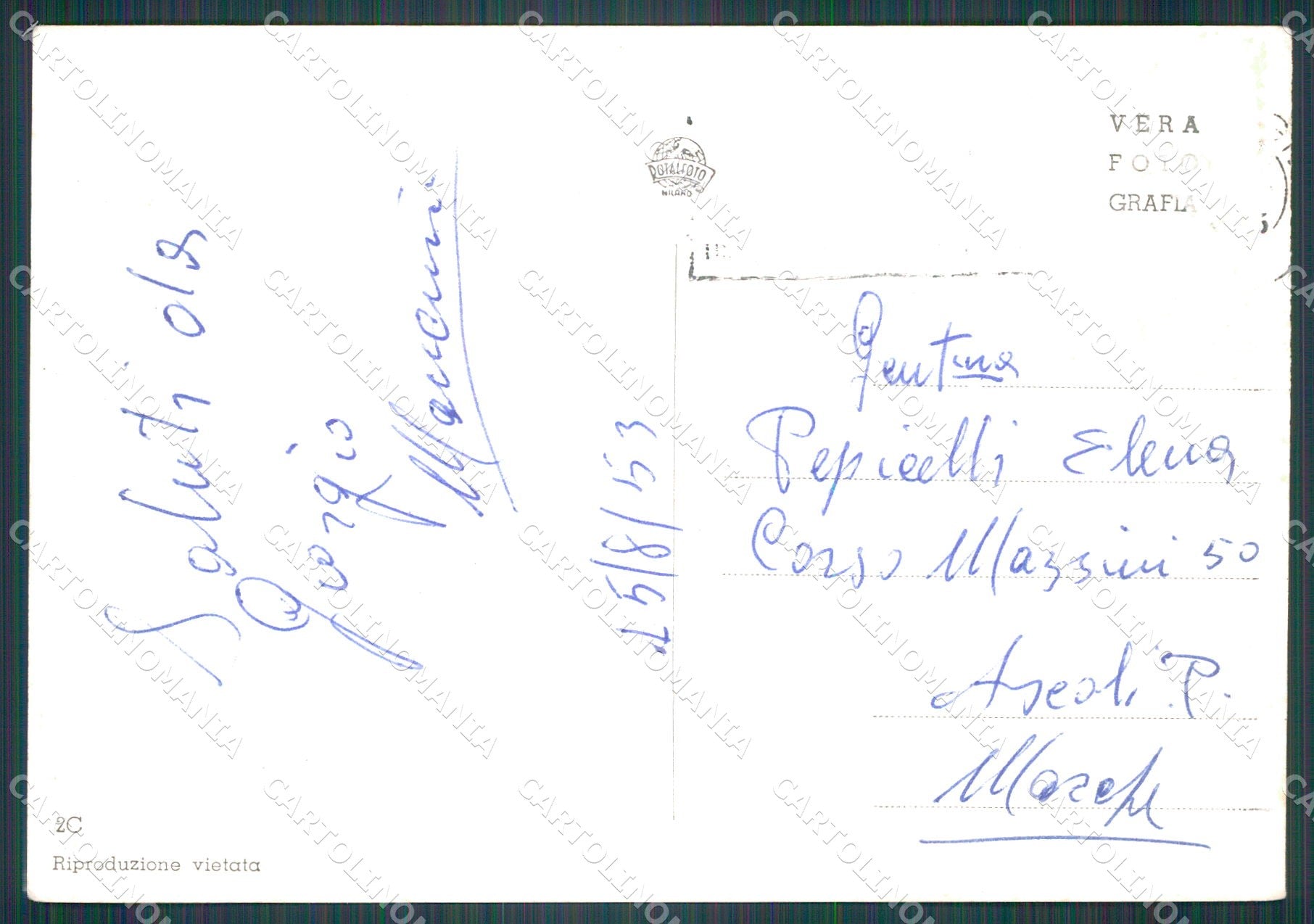 Perugia Città Comune FG Foto cartolina KB4748 – retro