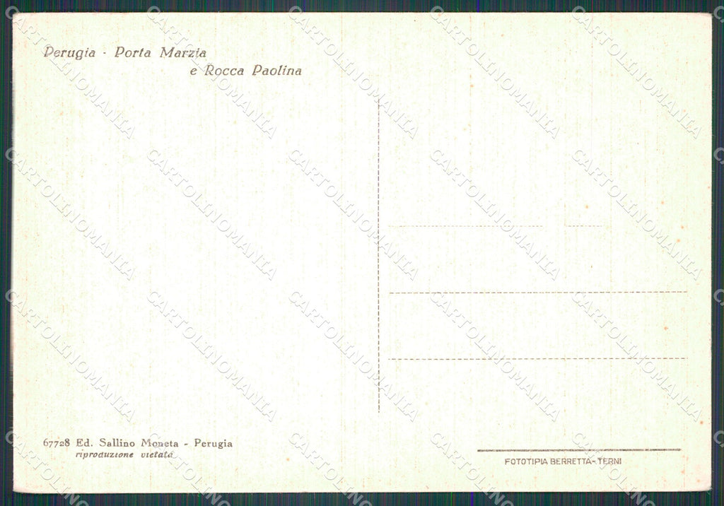 Perugia Città Porta Marzia FG cartolina KB4757 – retro