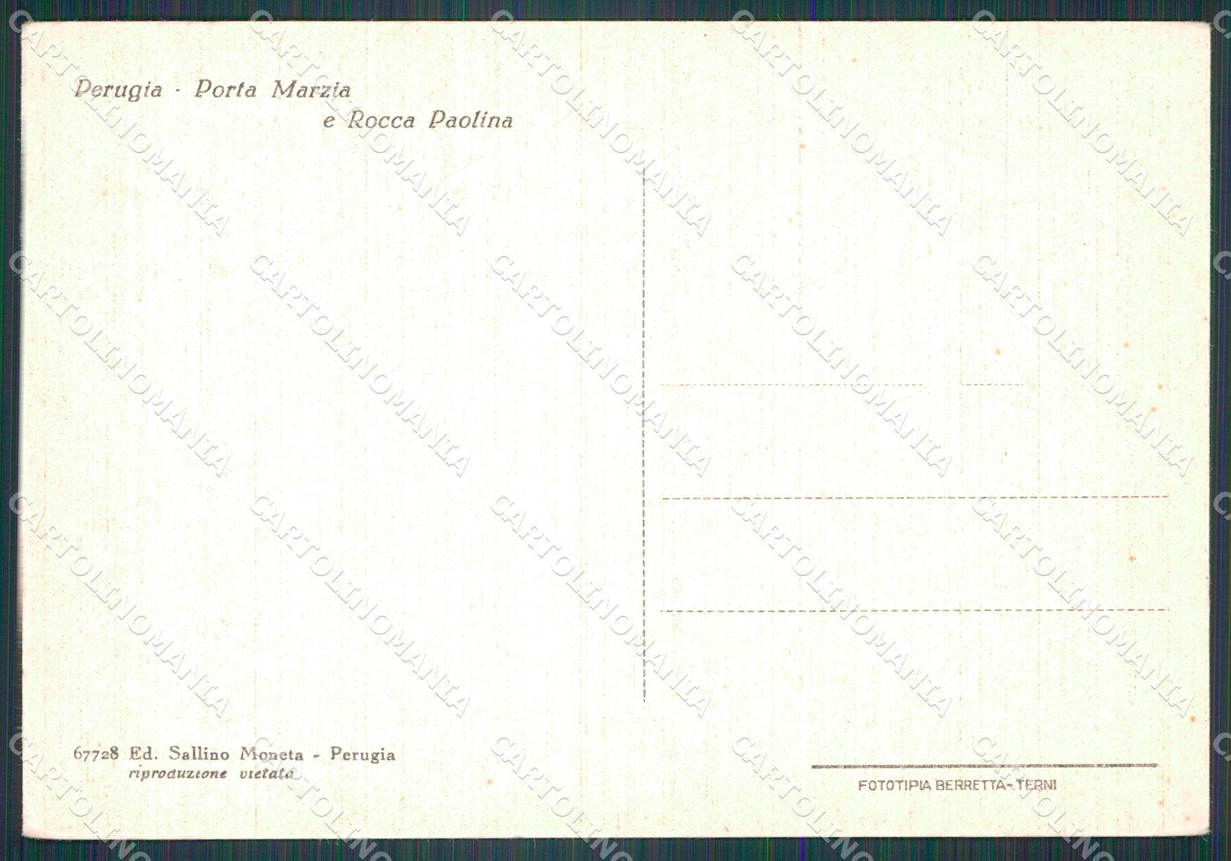 Perugia Città Porta Marzia FG cartolina KB4757 – retro