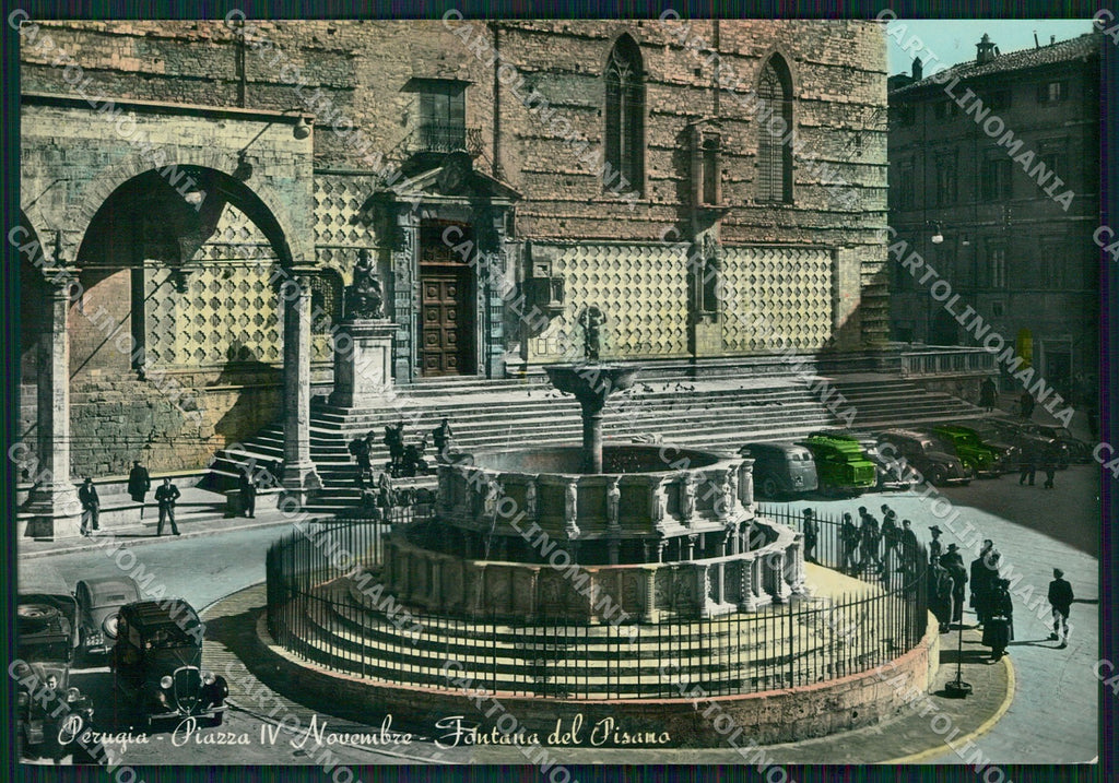 Perugia Città Fontana del Pisano PIEGATA FG Foto cartolina KB4761 – fronte