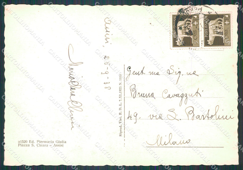 Perugia Assisi Basilica San Francesco PIEGHINA FG cartolina KB4791 – retro