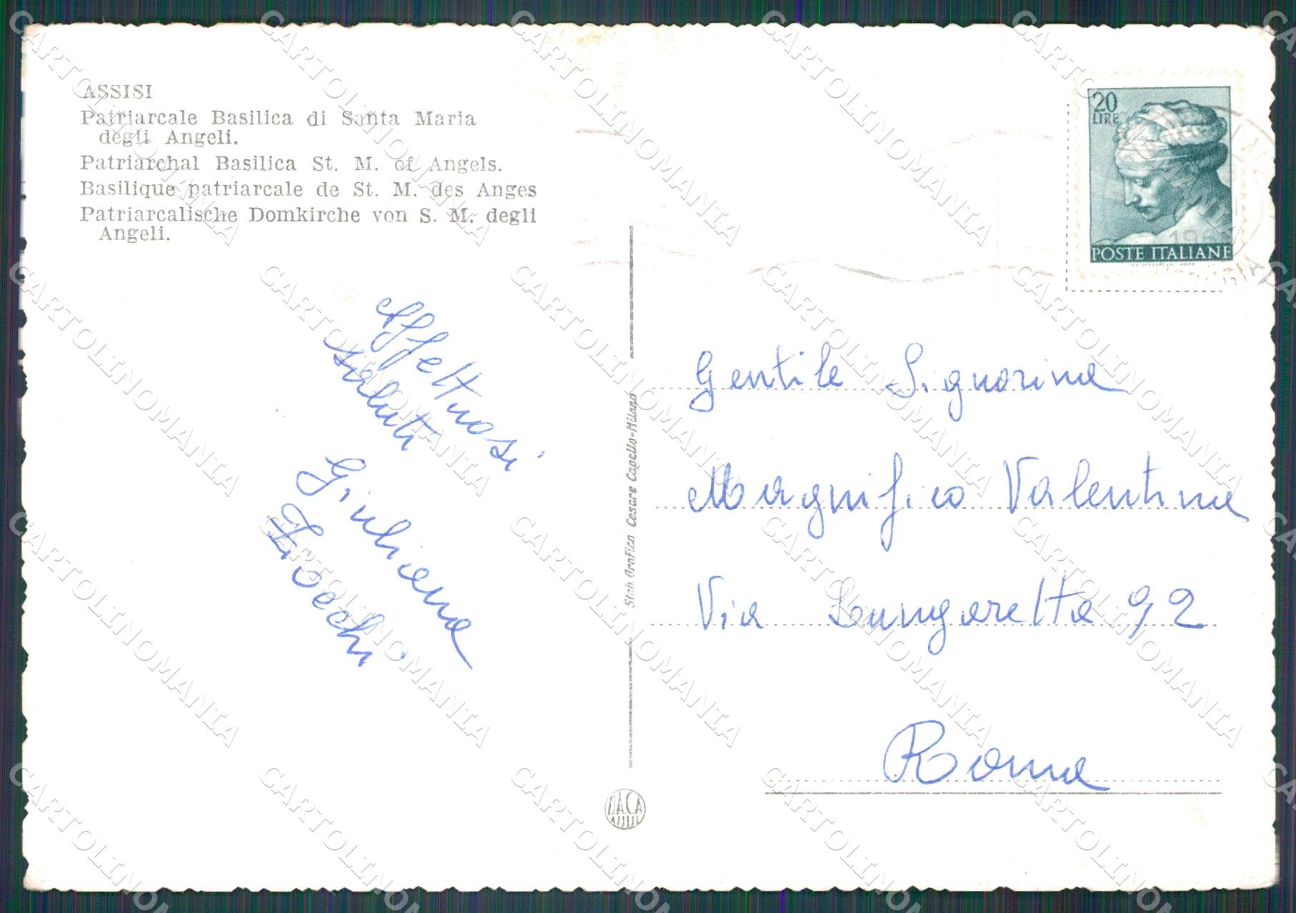Perugia Assisi FG cartolina KB4816 – retro