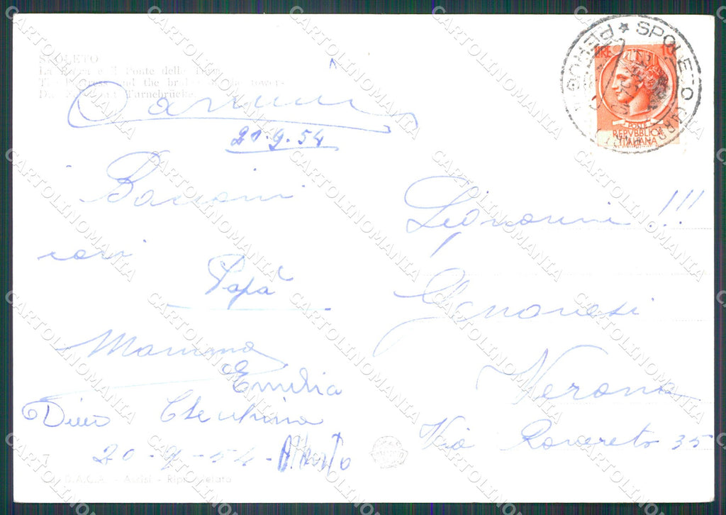 Perugia Spoleto FG Foto cartolina KB4826 – retro