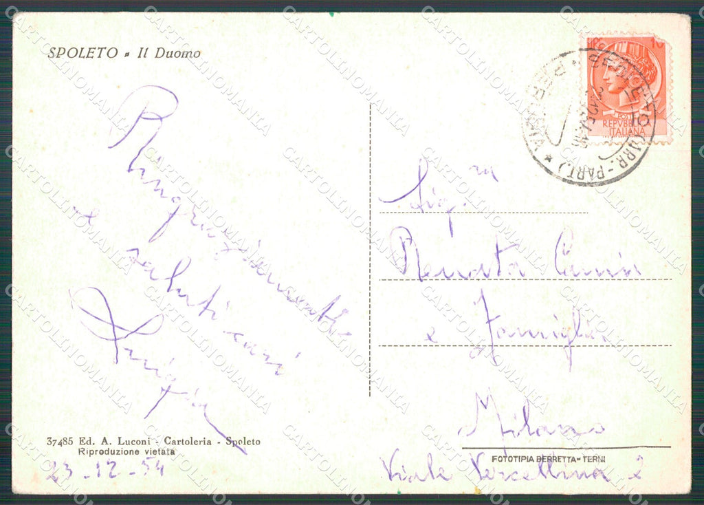 Perugia Spoleto Duomo FG cartolina KB4891 – retro