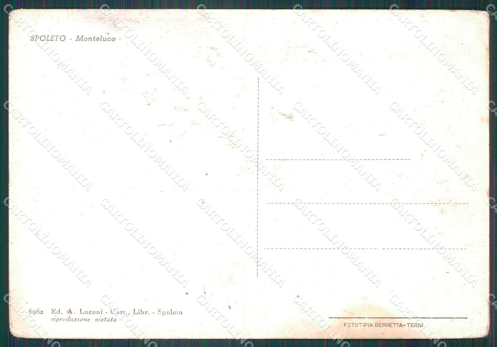 Perugia Spoleto Monteluco PIEGHINE FG cartolina KB4894 – retro
