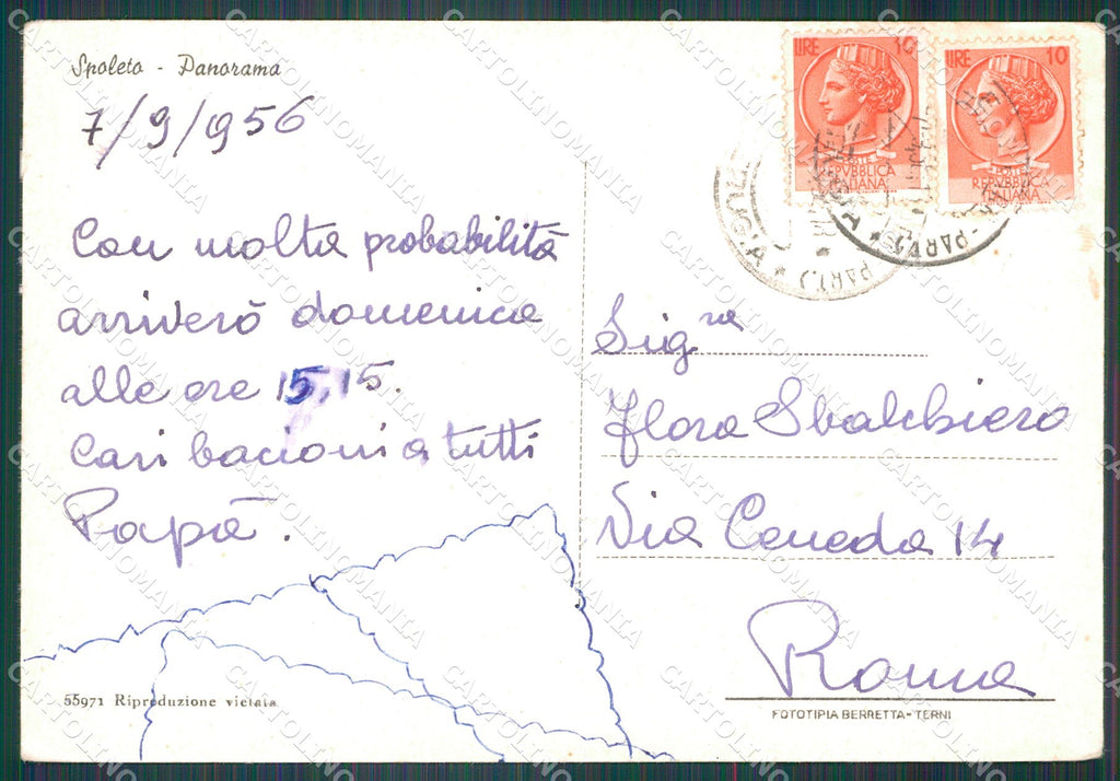 Perugia Spoleto FG cartolina KB4895 – retro