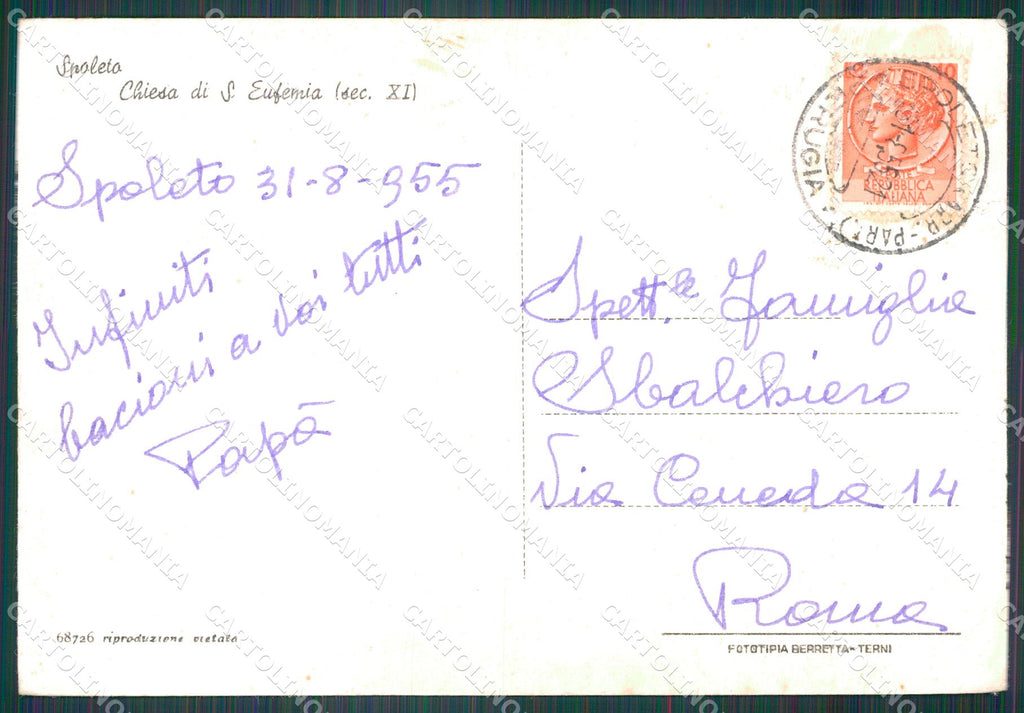 Perugia Spoleto FG cartolina KB4896 – retro
