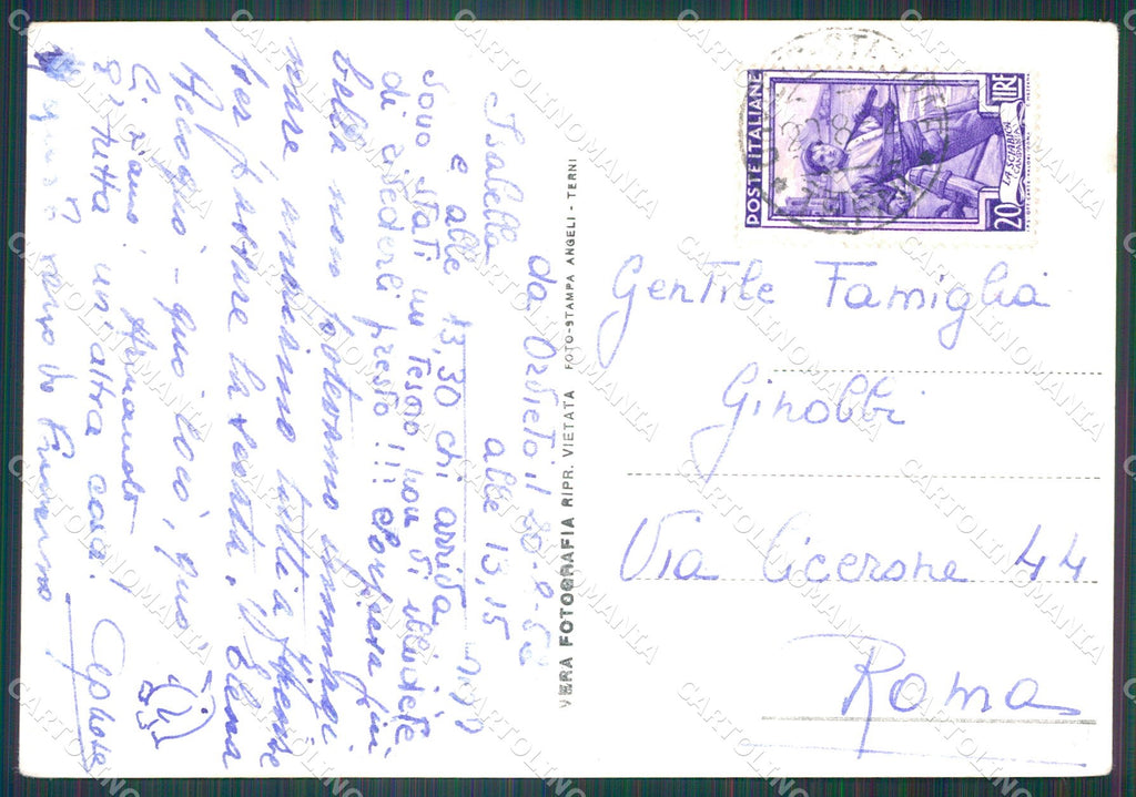 Terni Orvieto PIEGA FG Foto cartolina KB4907 – retro
