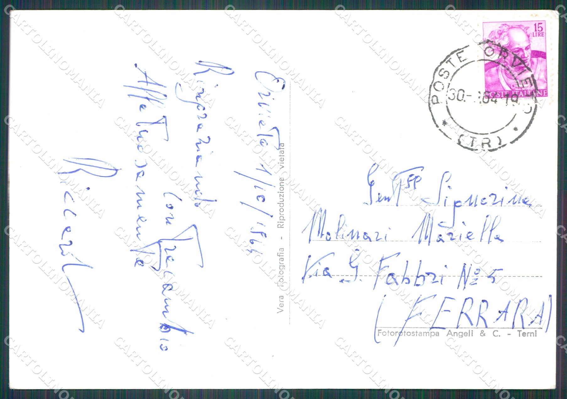 Terni Orvieto Pozzo di San Patrizio FG Foto cartolina KB4910 – retro