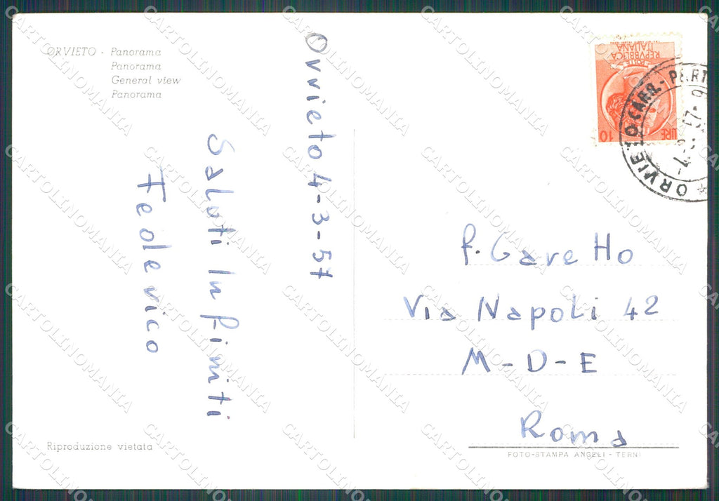 Terni Orvieto FG Foto cartolina KB4911 – retro