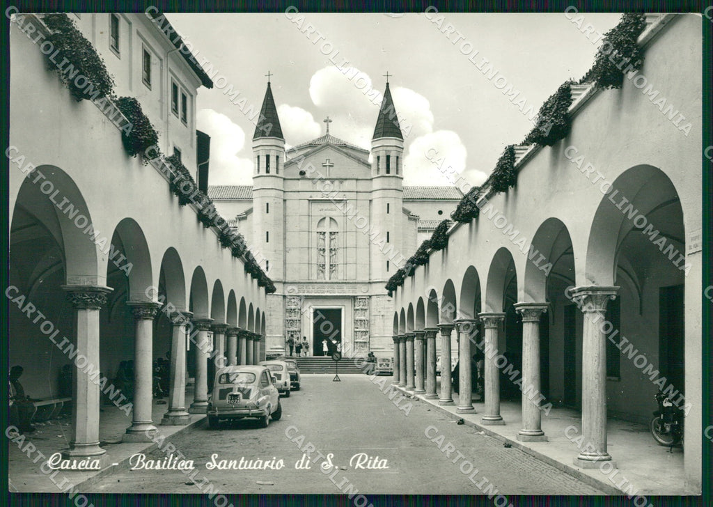 Perugia Cascia Santuario Santa Rita Auto FG Foto cartolina KB4932 – fronte