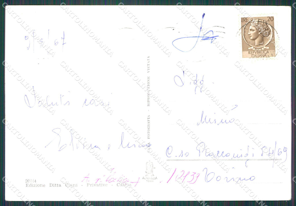 Perugia Cascia Tempio Santa Rita Auto FG Foto cartolina KB4933 – retro