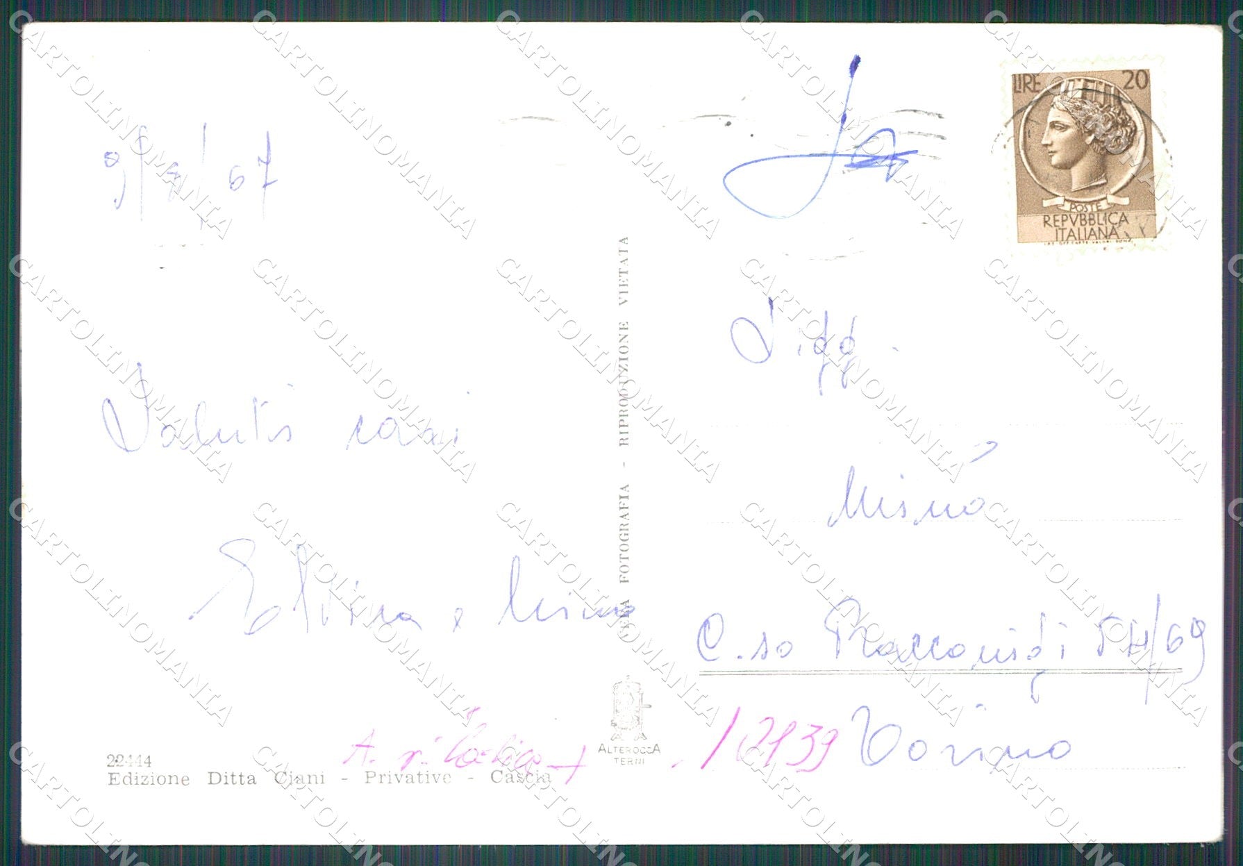 Perugia Cascia Tempio Santa Rita Auto FG Foto cartolina KB4933 – retro