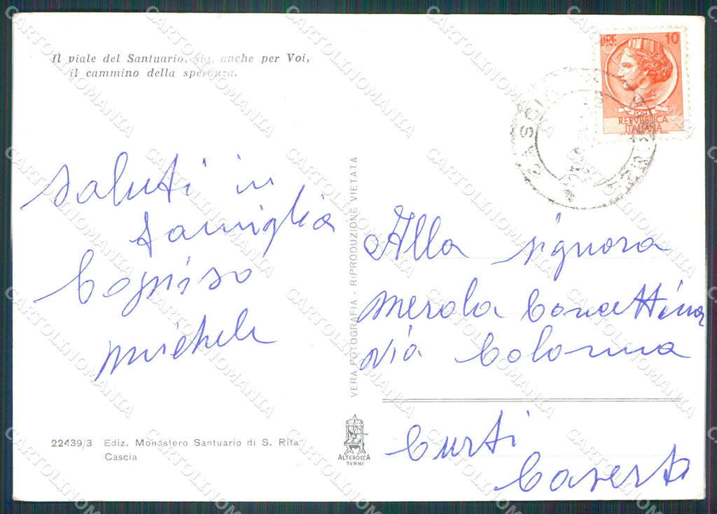 Perugia Cascia Tempio Santa Rita FG Foto cartolina KB4947 – retro