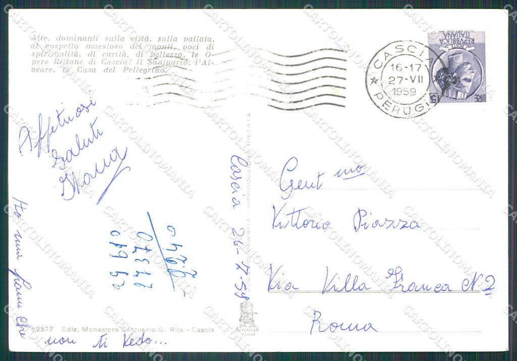 Perugia Cascia FG Foto cartolina KB4950 – retro