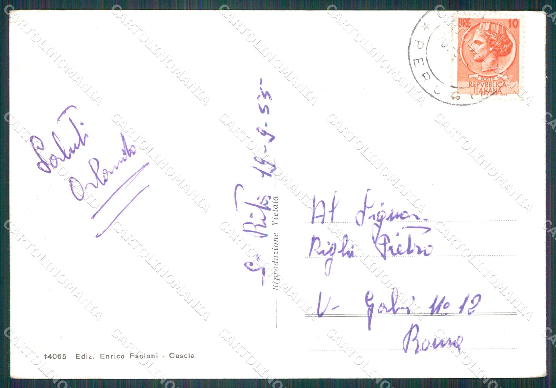 Perugia Cascia PIEGHINA FG cartolina KB4959 – retro