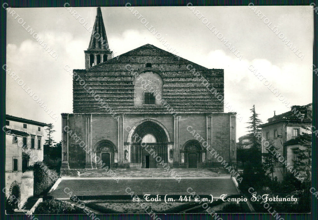 Perugia Todi Tempio San Fortunato FG Foto cartolina KB4967 – fronte