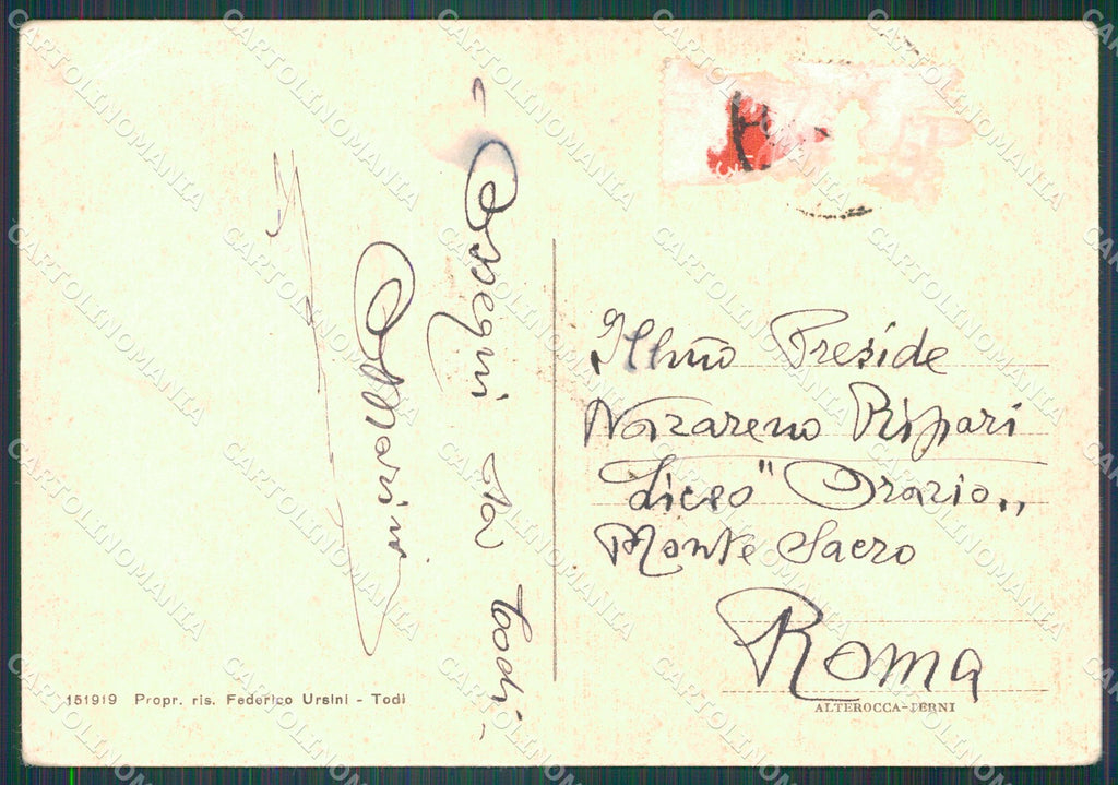 Perugia Todi Ursini PIEGHINA FG cartolina KB4979 – retro