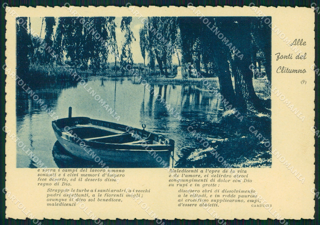 Perugia Campello Fonti del Clitunno Barca Carducci FG cartolina KB4987 – fronte