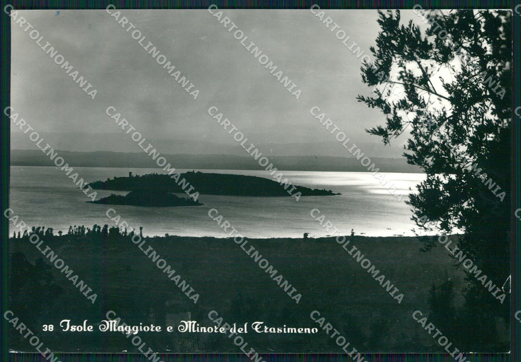 Perugia Tuoro Isola Maggiore e Minore Lago Trasimeno FG Foto cartolina KB4996 – fronte