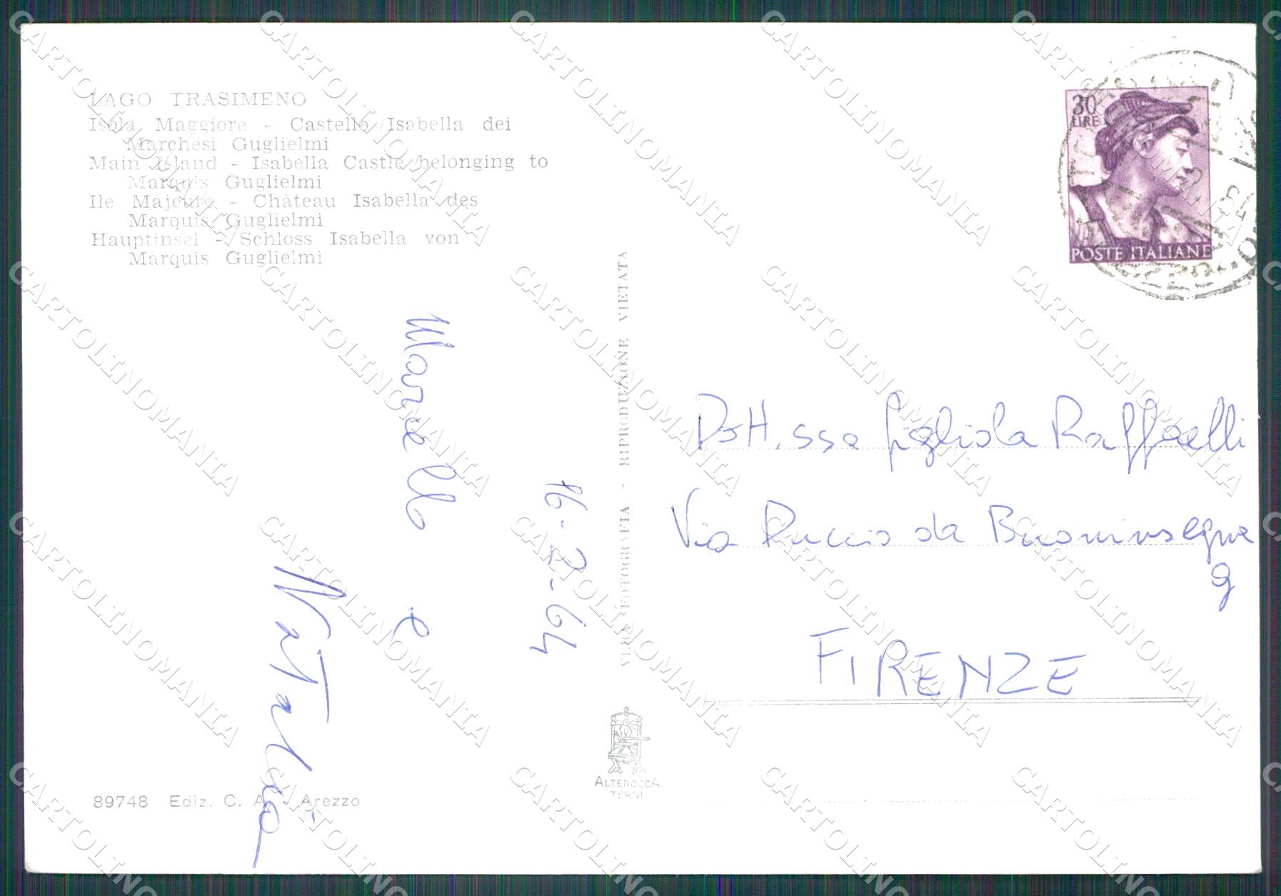 Perugia Tuoro Isola Maggiore Lago Trasimeno FG Foto cartolina KB4998 – retro