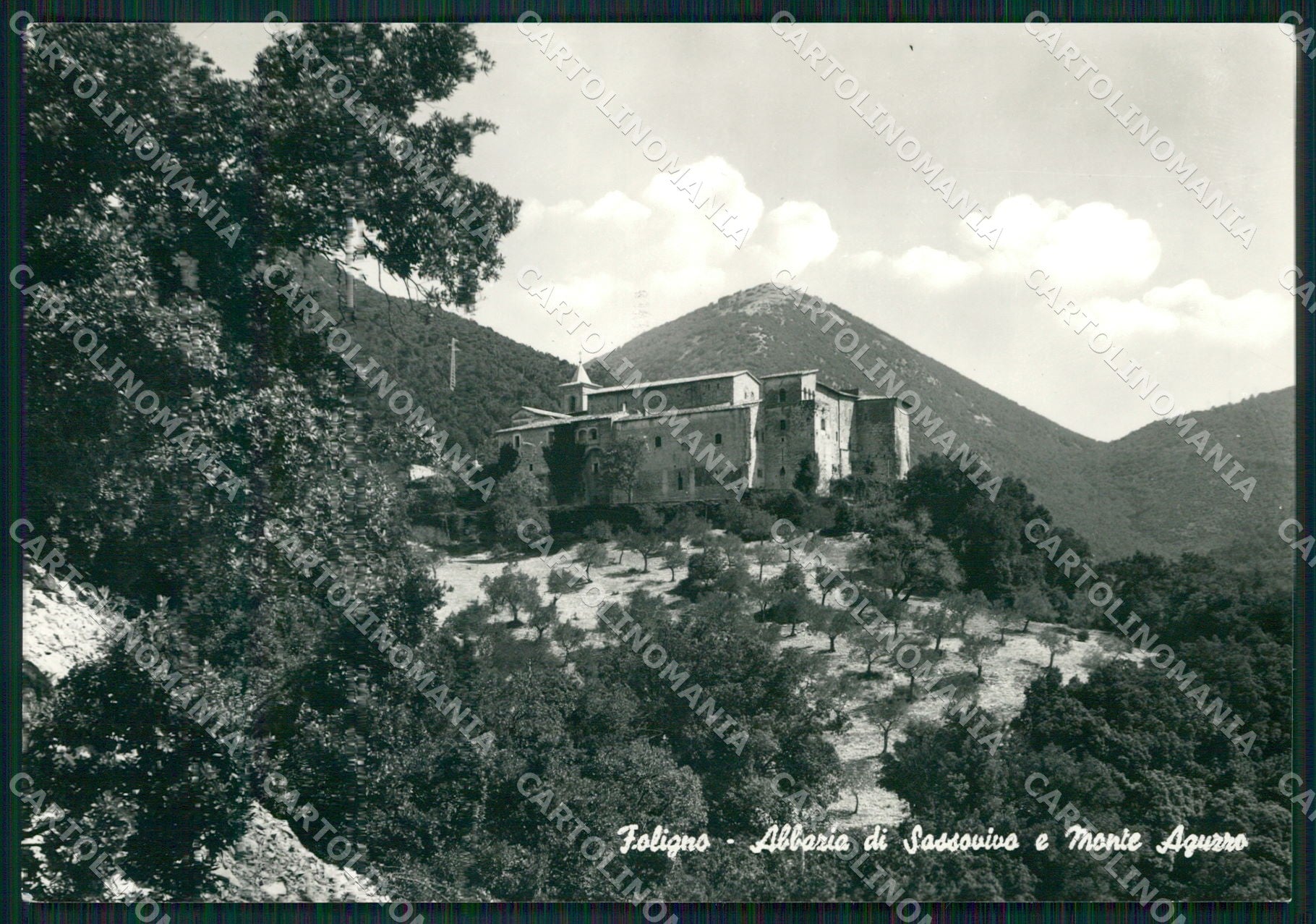 Perugia Foligno Abbazia si Sassovino Monte Aguzzo FG Foto cartolina KB5016 – fronte