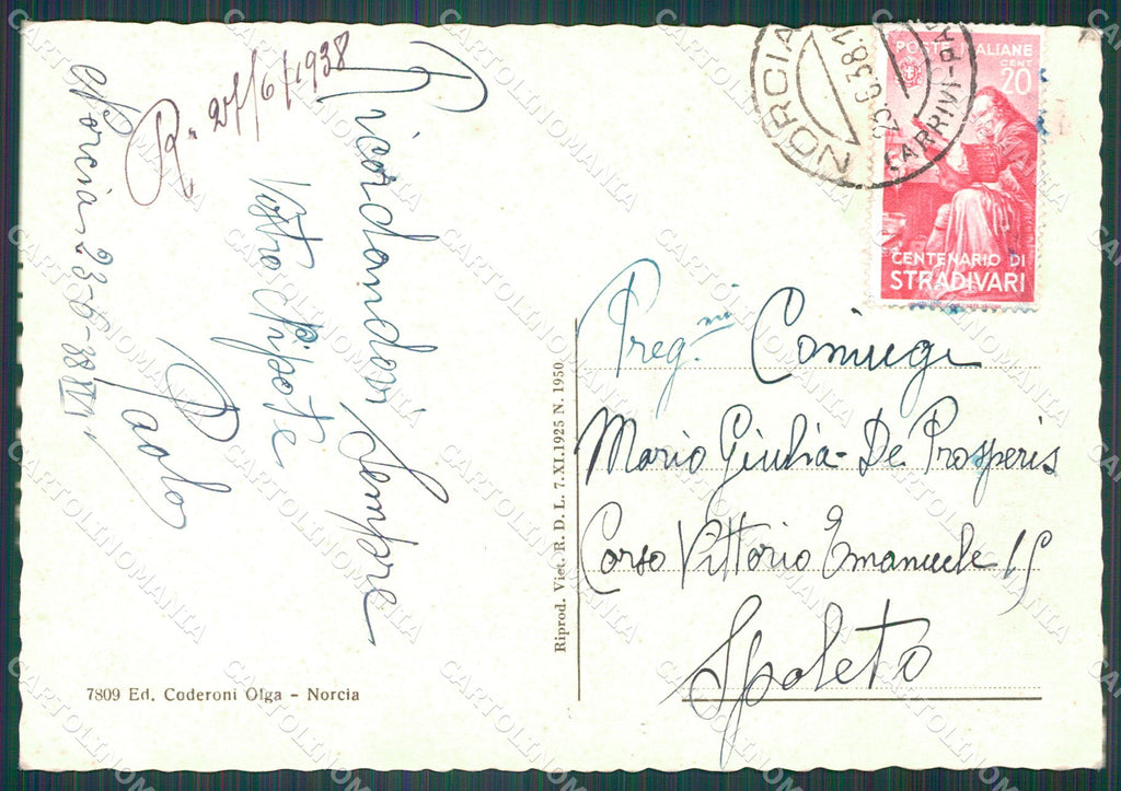 Perugia Norcia FG cartolina KB5023 – retro