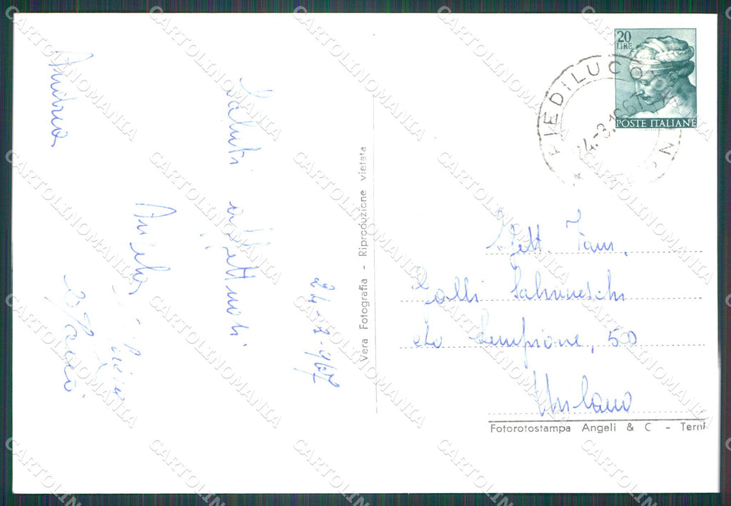 Terni Piediluco Lago di FG Foto cartolina KB5034 – retro