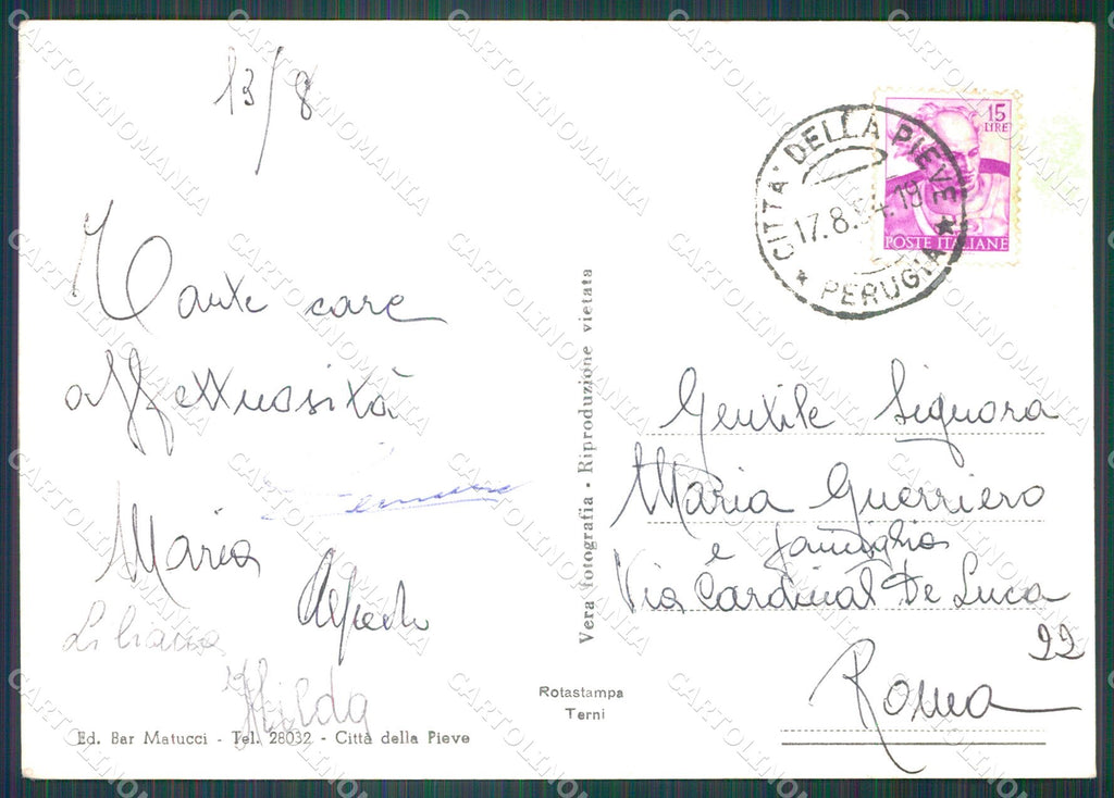 Perugia Città della Pieve ABRASA FG Foto cartolina KB5044 – retro