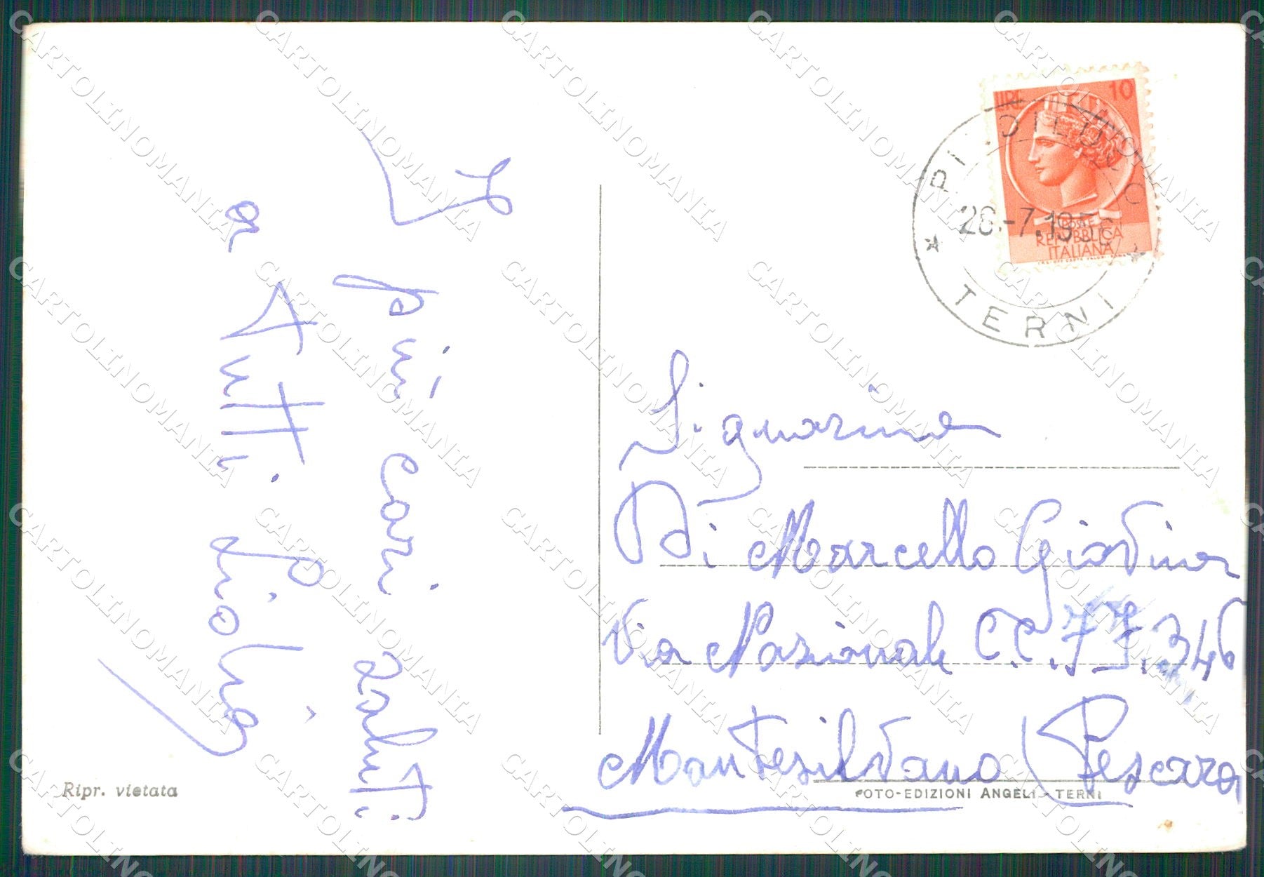 Terni Piediluco Lago di FG Foto cartolina KB5045 – retro