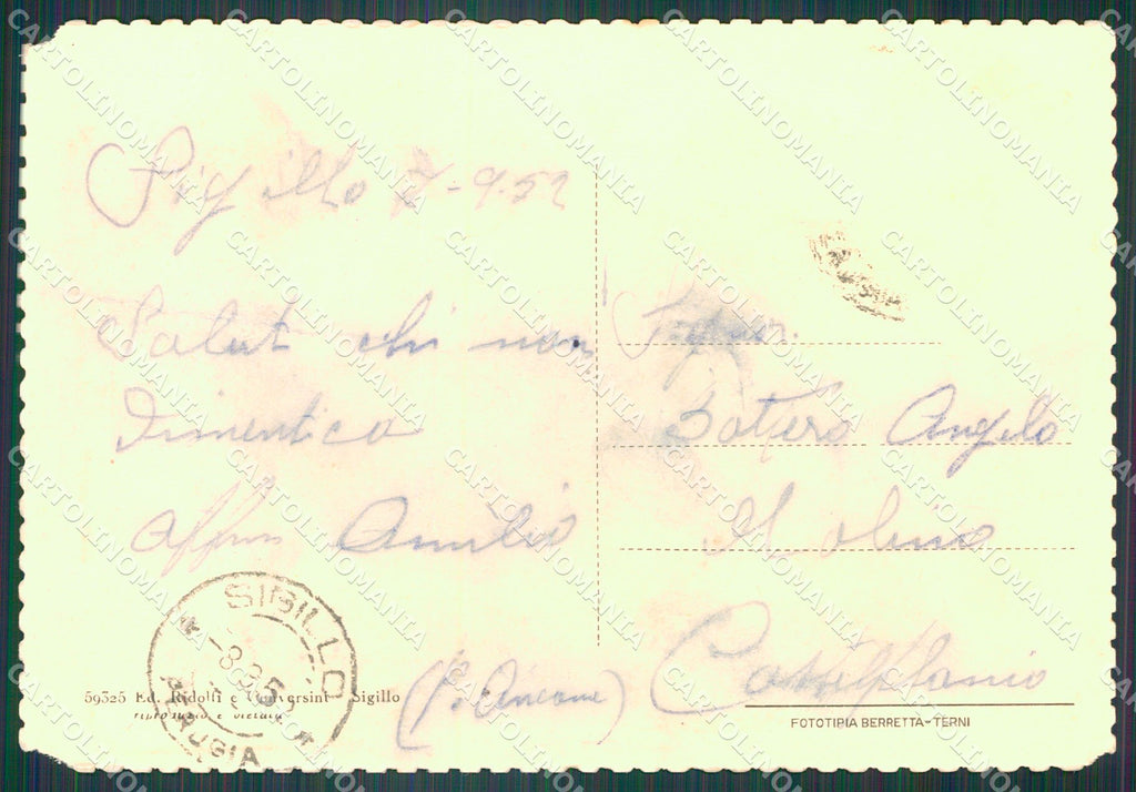 Perugia Sigillo ABRASA FG cartolina KB5047 – retro
