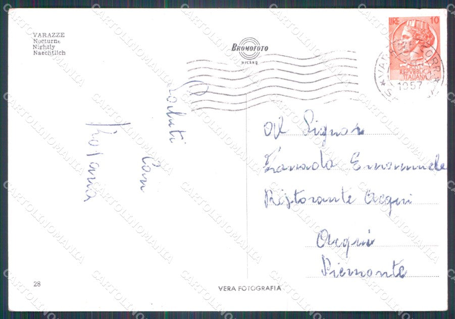 Savona Varazze Chiaro di Luna PIEGHINA FG Foto cartolina KB5059 – retro