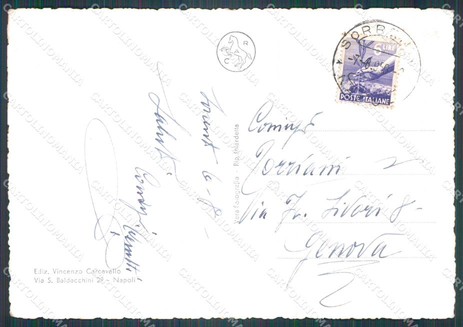 Napoli Sorrento STRAPPINO FG Foto cartolina KB5069 – retro