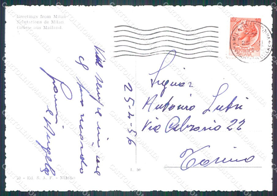 Milano Città Saluti da FG Foto cartolina KB5081 – retro