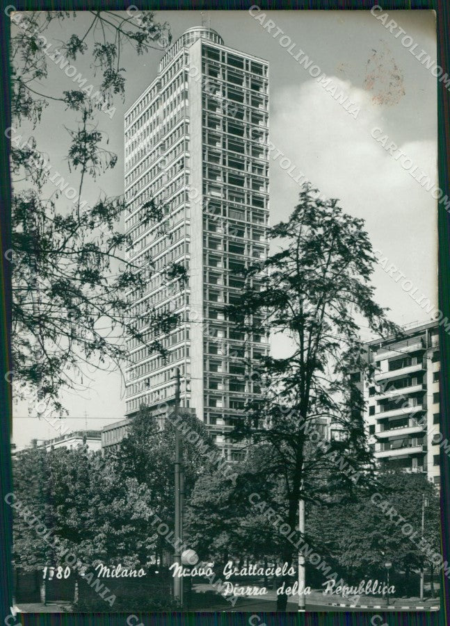 Milano Città Nuovo Grattacielo MACCHIA FG Foto cartolina KB5082 – fronte