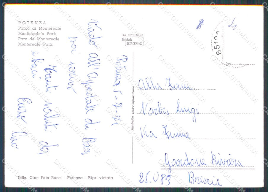 Potenza Città Fontana FG Foto cartolina KB5084 – retro