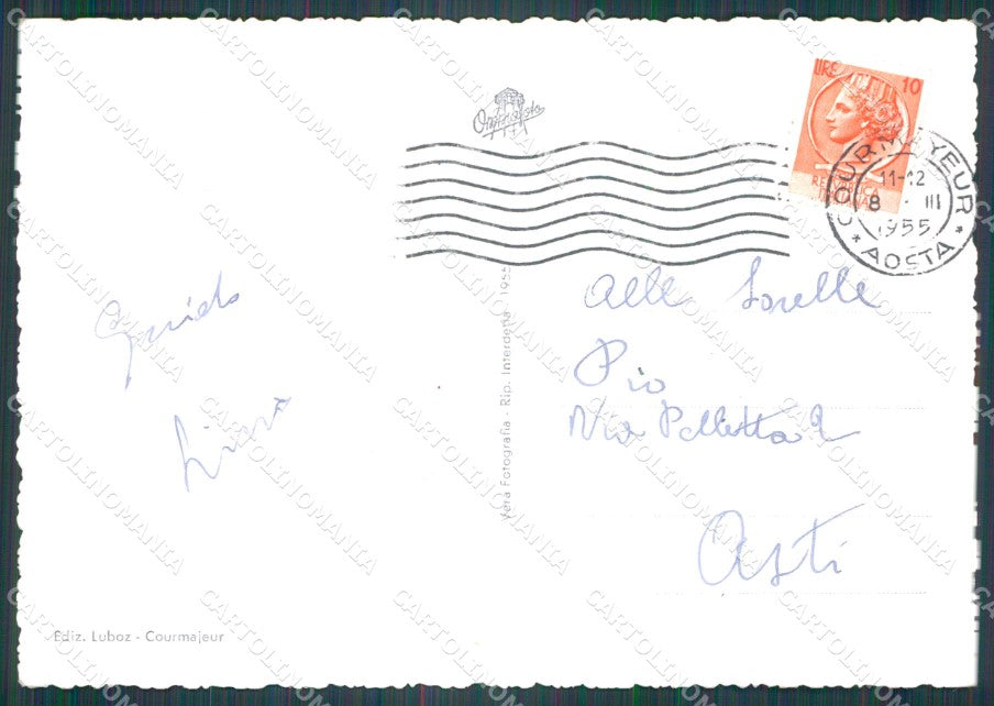 Aosta Courmayeur Monte Bianco PIEGHE FG Foto cartolina KB5101 – retro