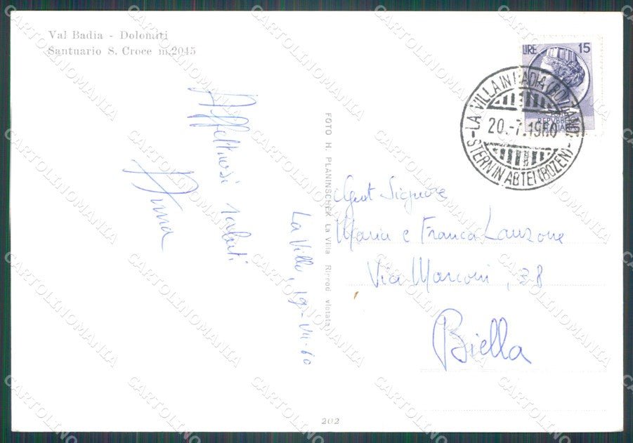 Bolzano Badia Santuario Santa Croce FG Foto cartolina KB5115 – retro