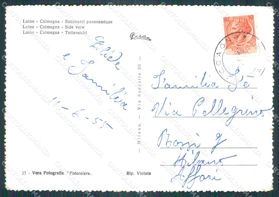 Varese Luino Colmegna Lago Maggiore FG Foto cartolina KB5138 – retro