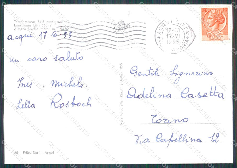 Alessandria Acqui Terme La Bollente FG Foto cartolina KB5153 – retro